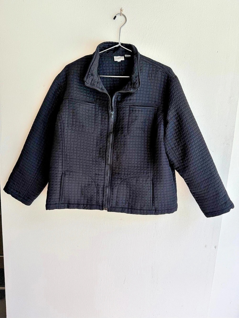 Chico's Black Quilted Jacket Size 3